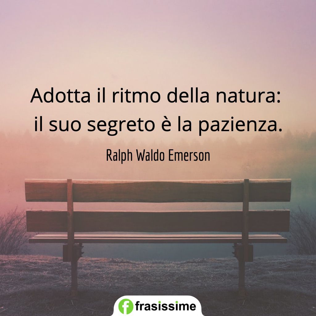 frasi problemi adotta ritmo natura segreto pazienza emerson